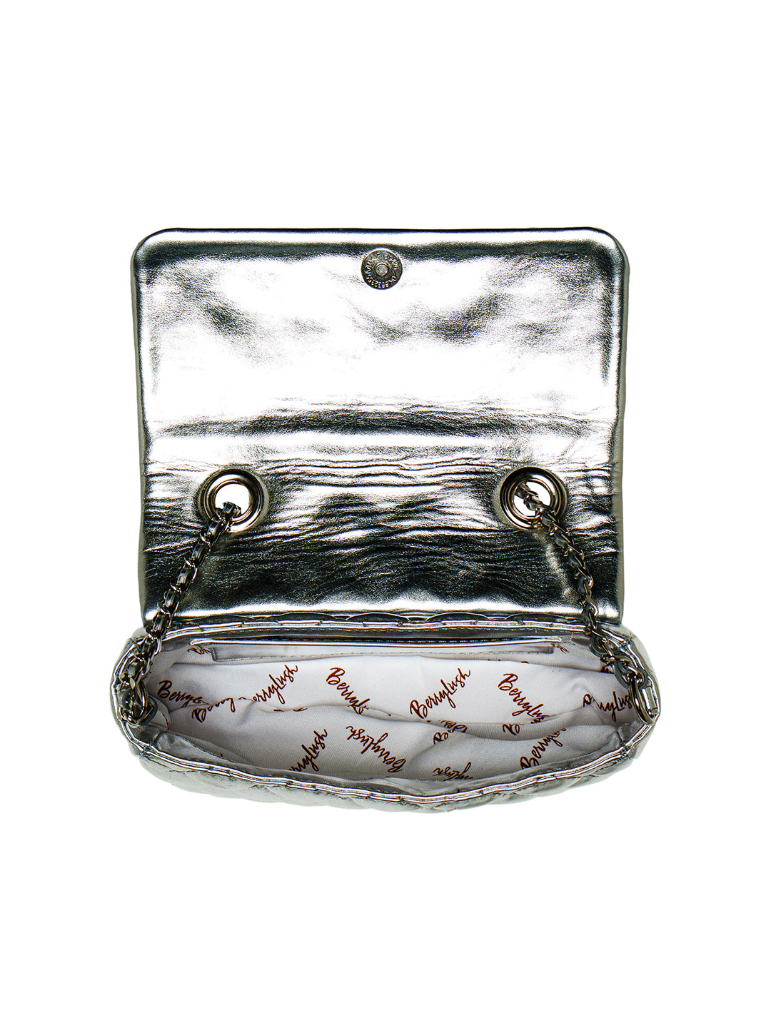 Berrylush Women Silver Solid Regular Shoulder Bag