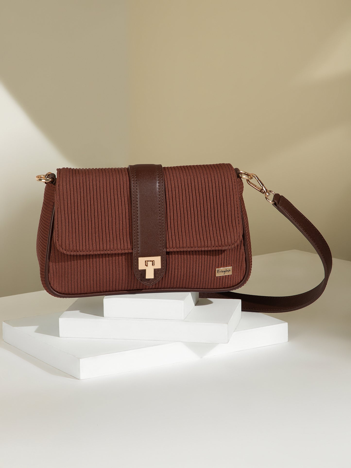 Berrylush Women Brown Solid One Handle Smart Casual Handbag