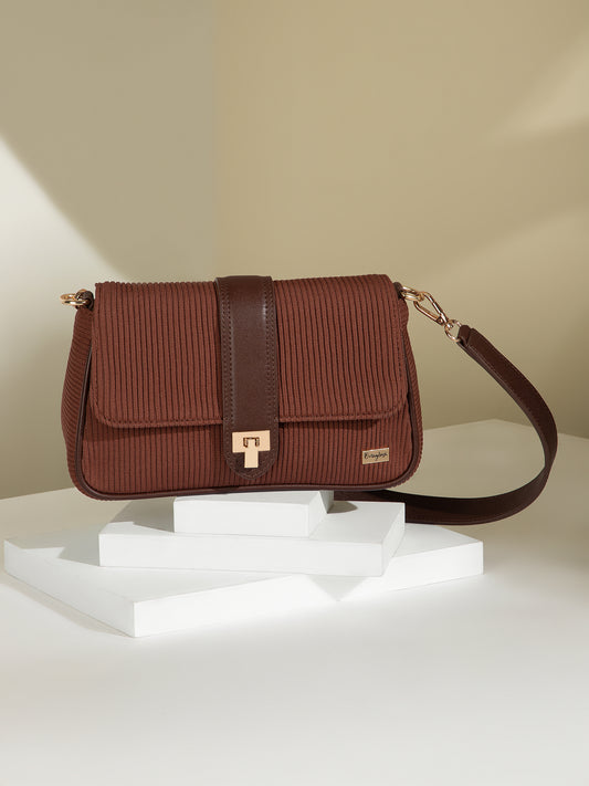 Berrylush Women Brown Solid One Handle Smart Casual Handbag