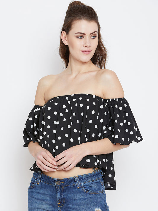 Black and White Bardot Top - Berrylush