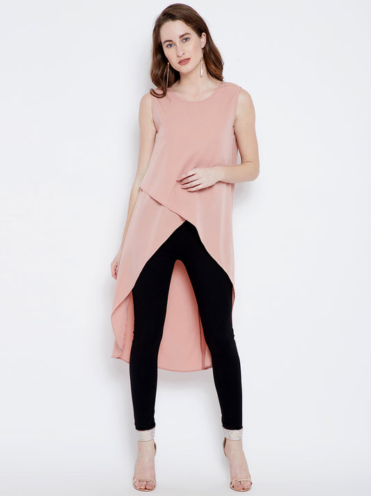 Pink Solid High Low Top - Berrylush
