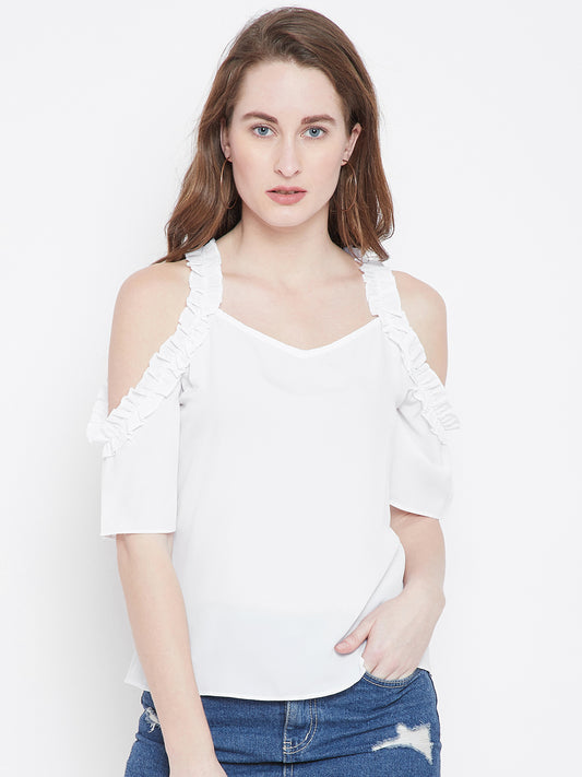 White Solid A-Line Top - Berrylush