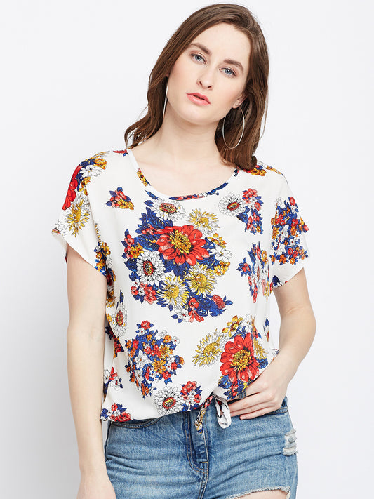 White Printed Top - Berrylush