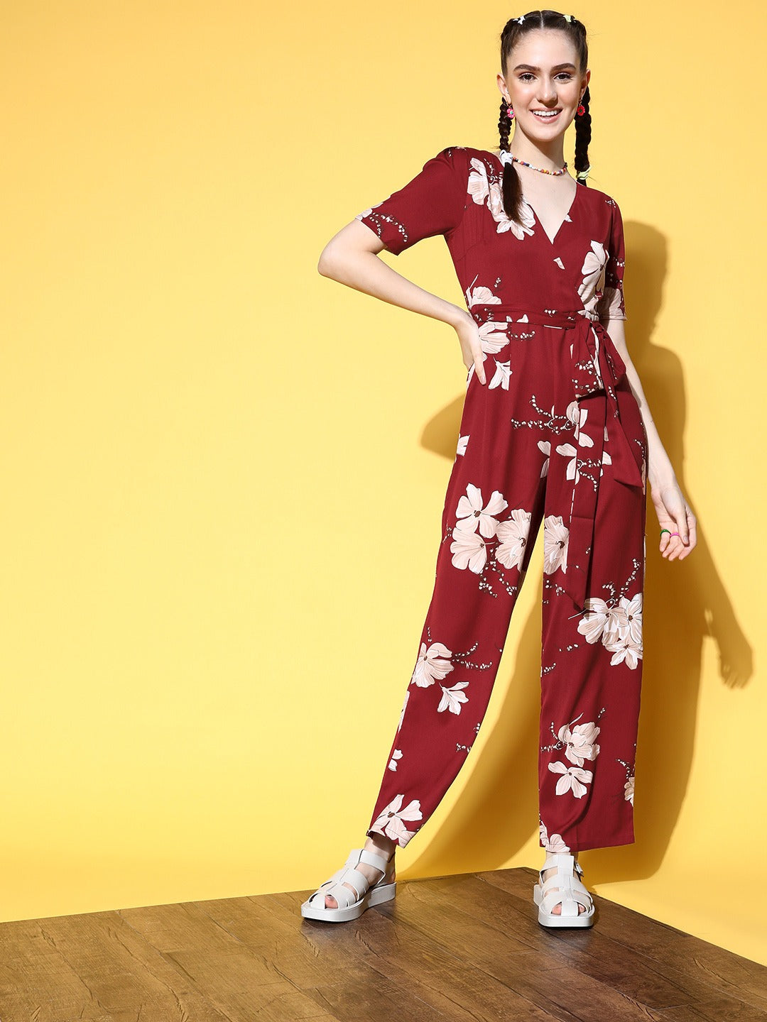 Buy online Tie Knot Checkered Full Leg Jumpsuit from western wear for Women  by Bhfashion for ₹530 at 73% off | 2024 Limeroad.com