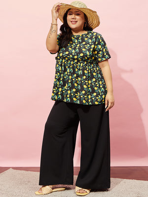 yellow peplum top plus size