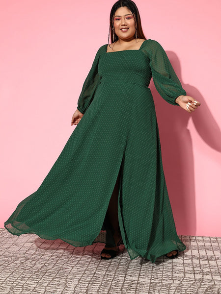 Buy Lastinch Women's Plus Size Cotton Pista Green Cowl Dress (Medium) at