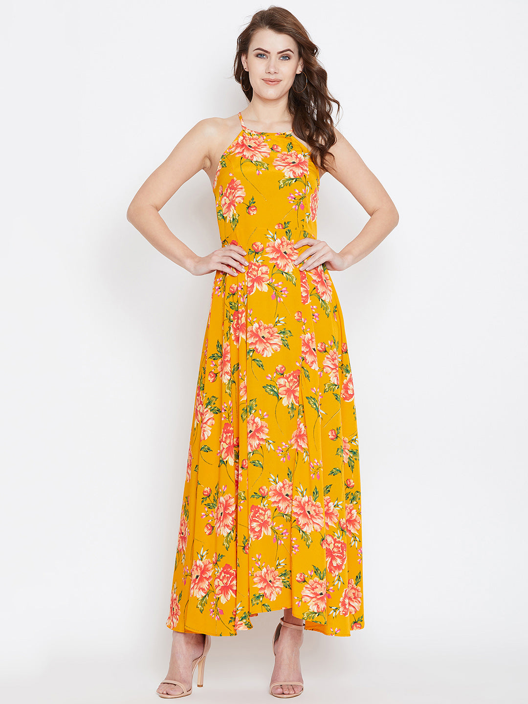 Yellow Floral Maxi Dress - Berrylush