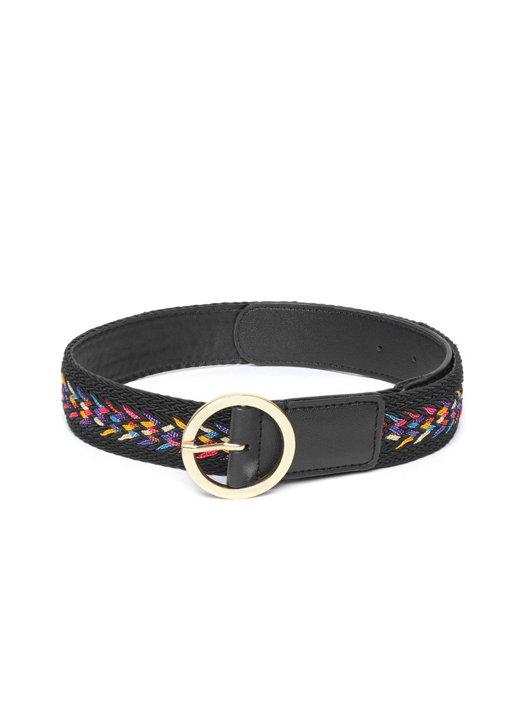 Berrylush Women Multicolour Braided Pattern Synthetic Leather Slim Regular Belt