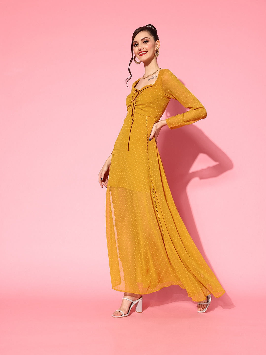 Fashion Taffeta Long A-Line Evening Dresses Yellow 2021 Elegant One Sh –  Flora Prom