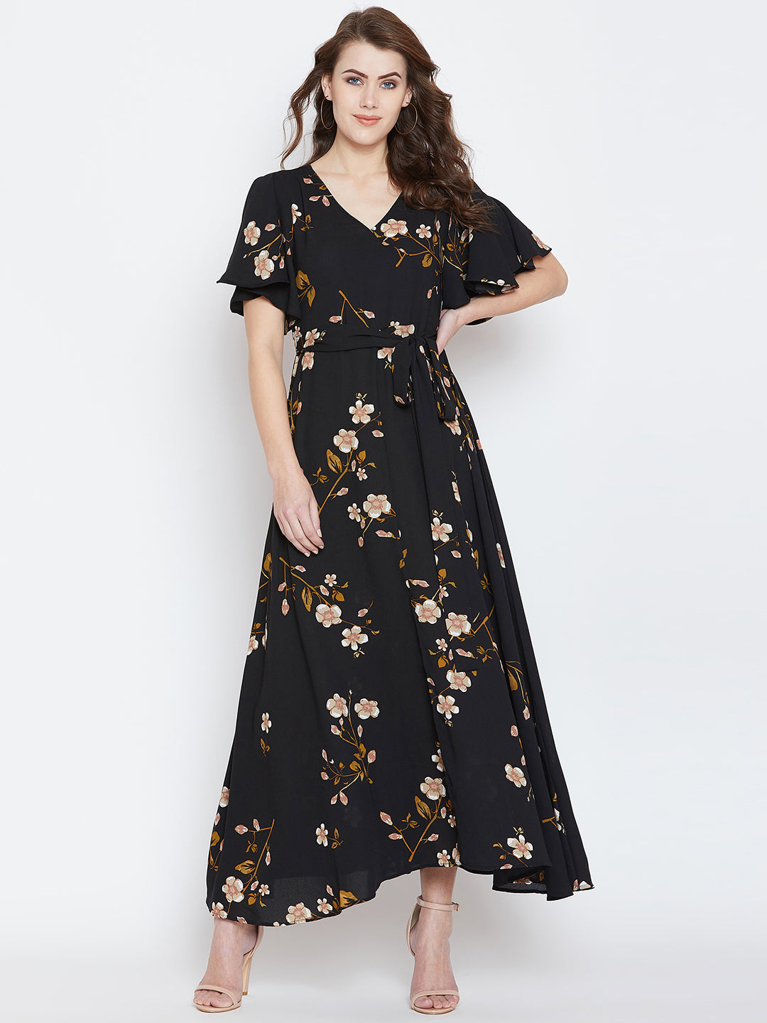 Black Floral Maxi Dress - Berrylush