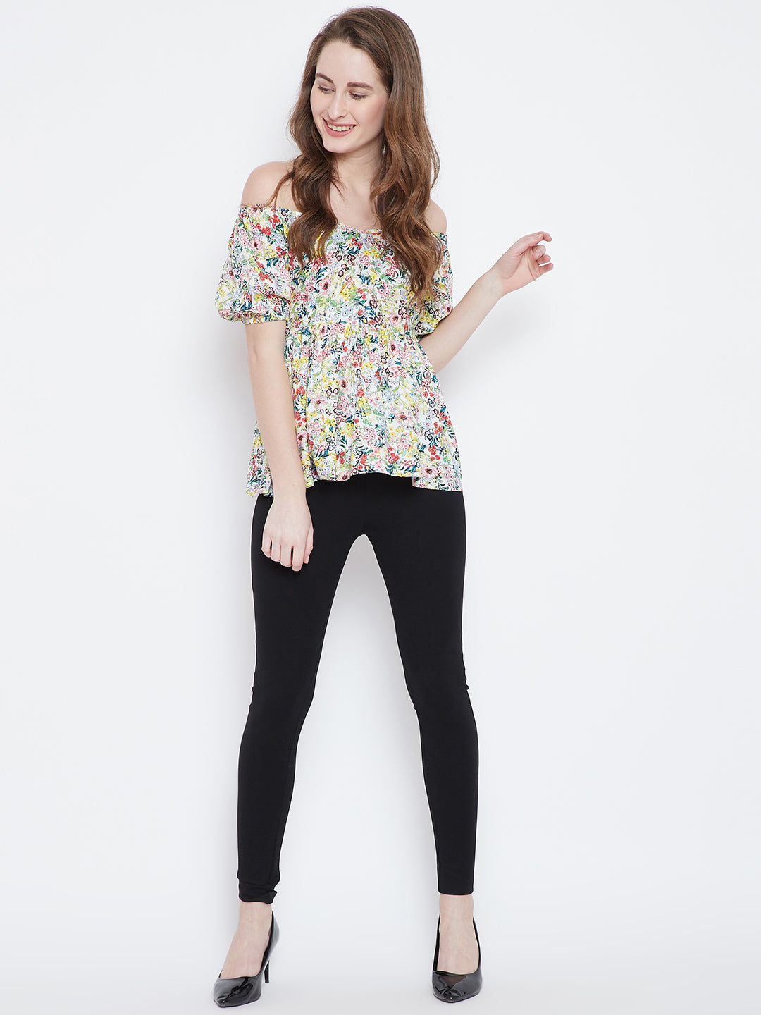 White Floral Off Shoulder Top - Berrylush