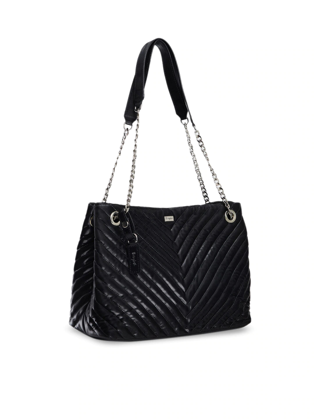 Women Black & Multicolour Textured Pattern PU Zipper-Up Two Handle Regular  Shopper Bag - Berrylush