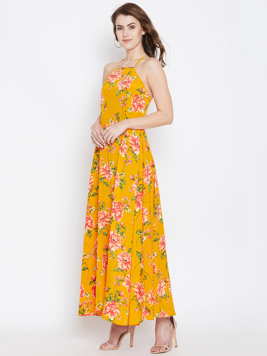 Yellow Floral Maxi Dress - Berrylush