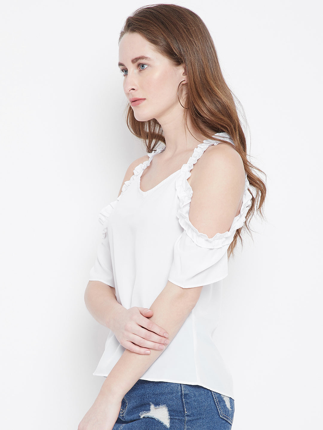 White Solid A-Line Top - Berrylush