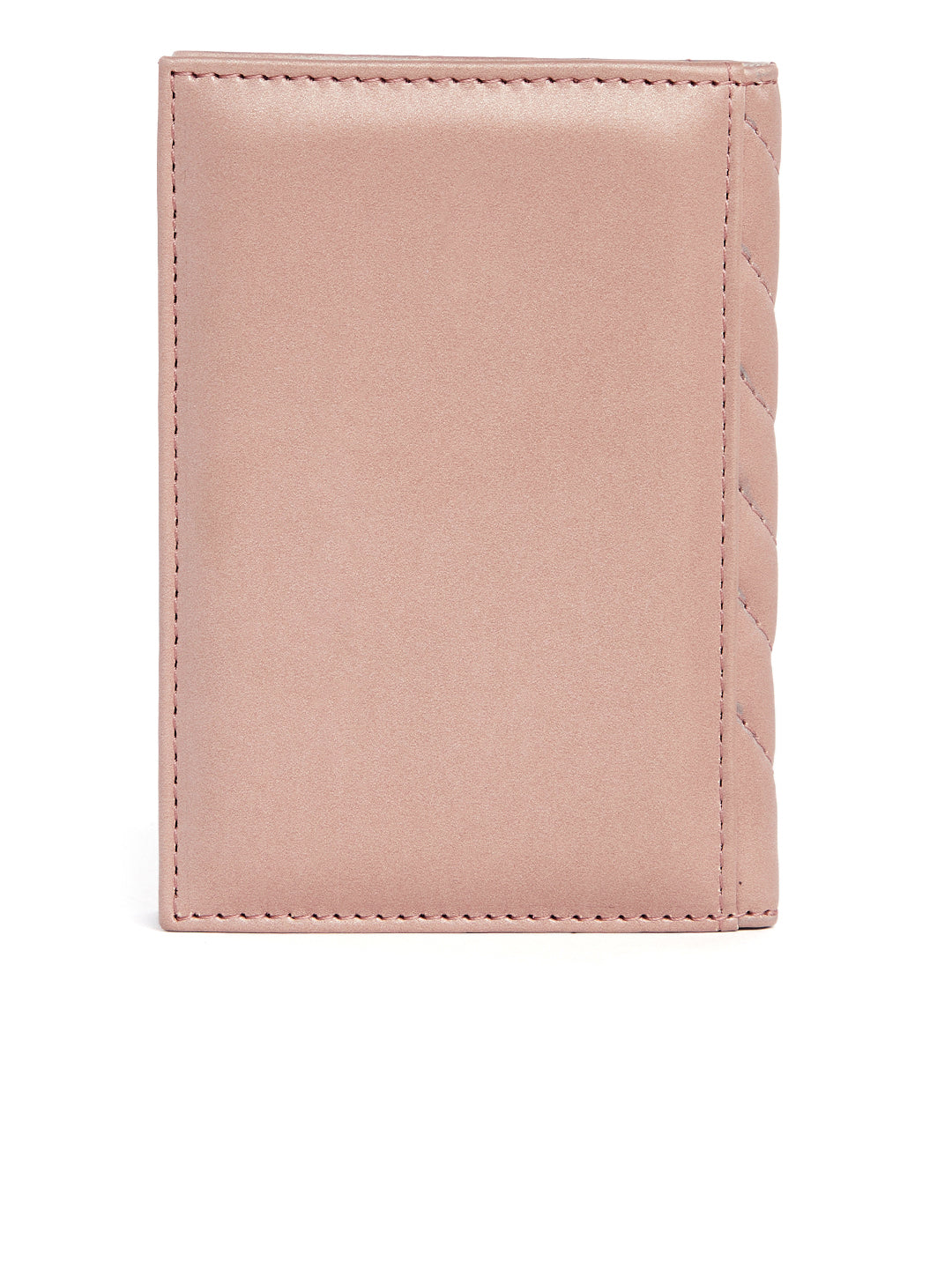 Berrylush Women Pink Quilted Pattern Synthetic Leather Long Passport Holder