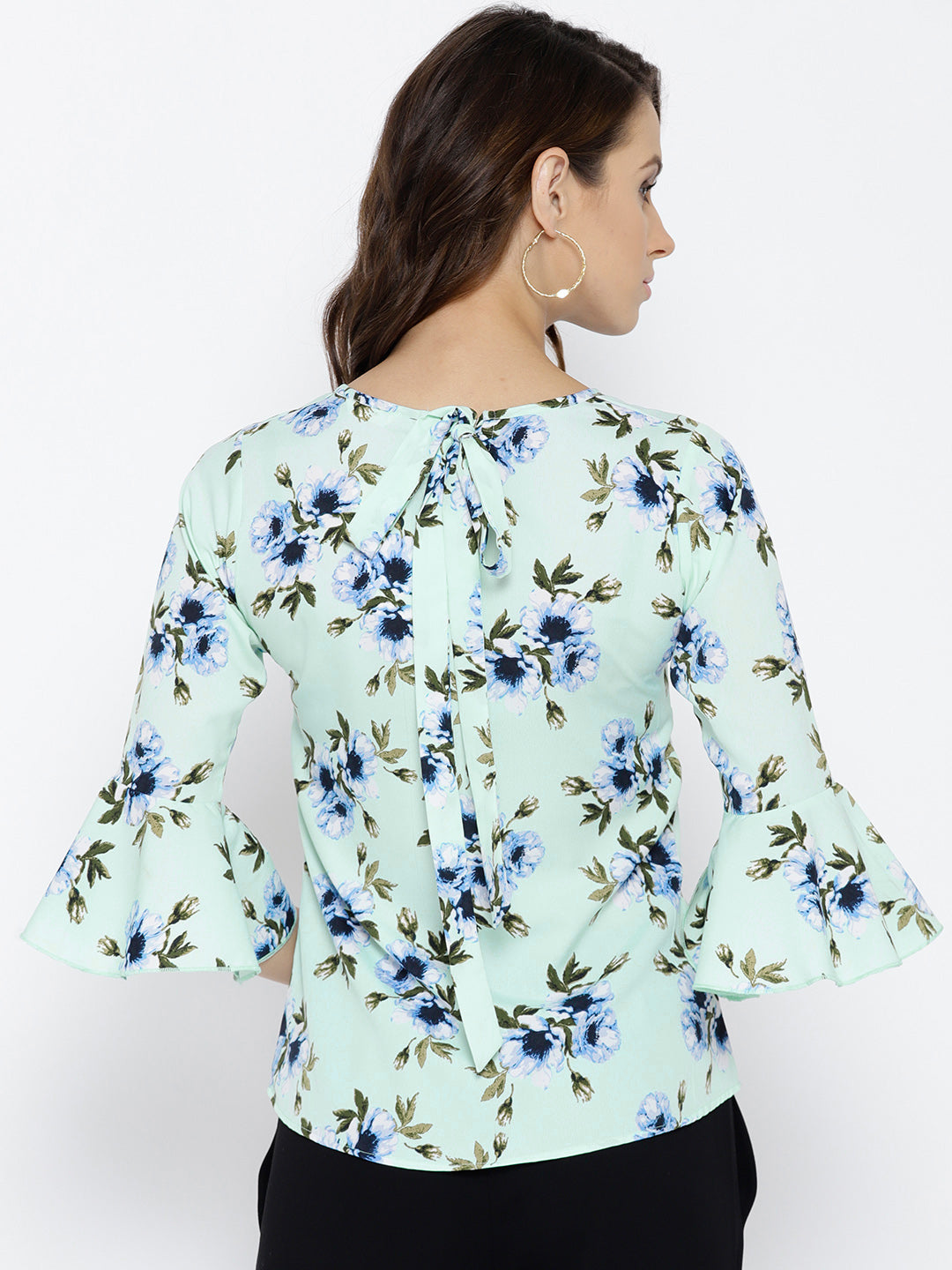 Sea Green Printed Top - Berrylush