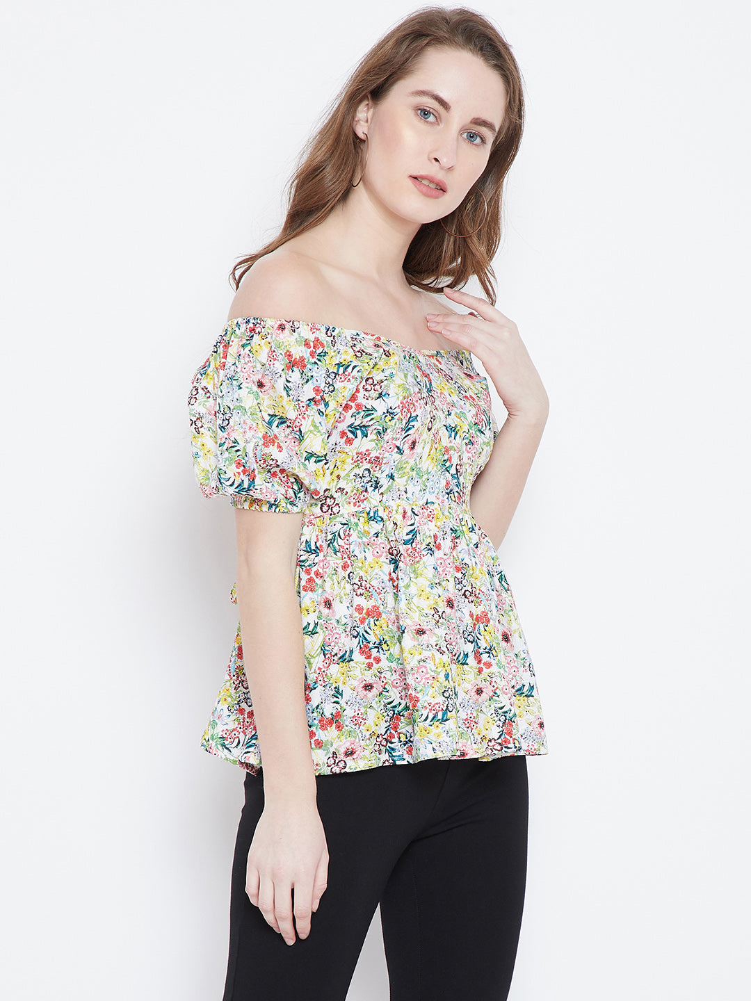 White Floral Off Shoulder Top - Berrylush