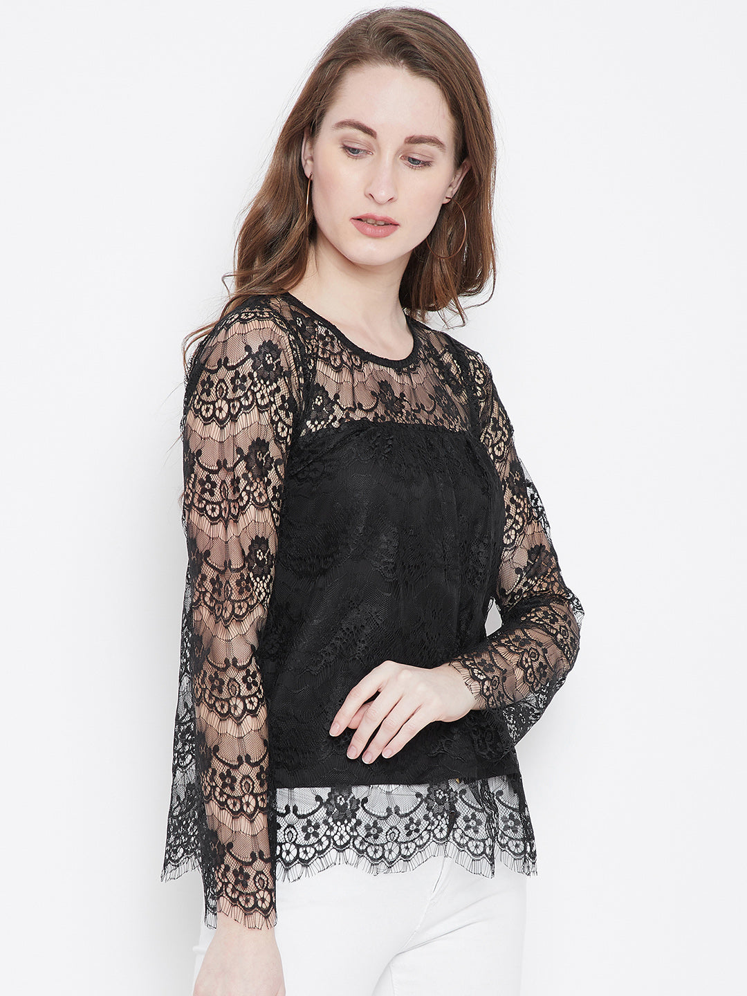 Black Lace Top - Berrylush