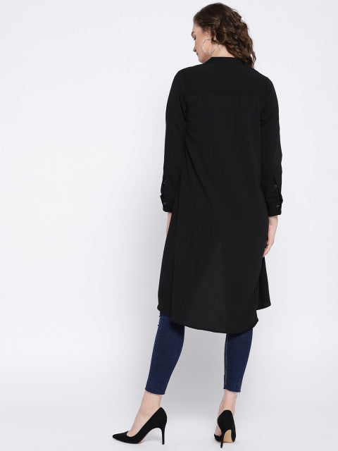 Black Solid High-Low Top - Berrylush