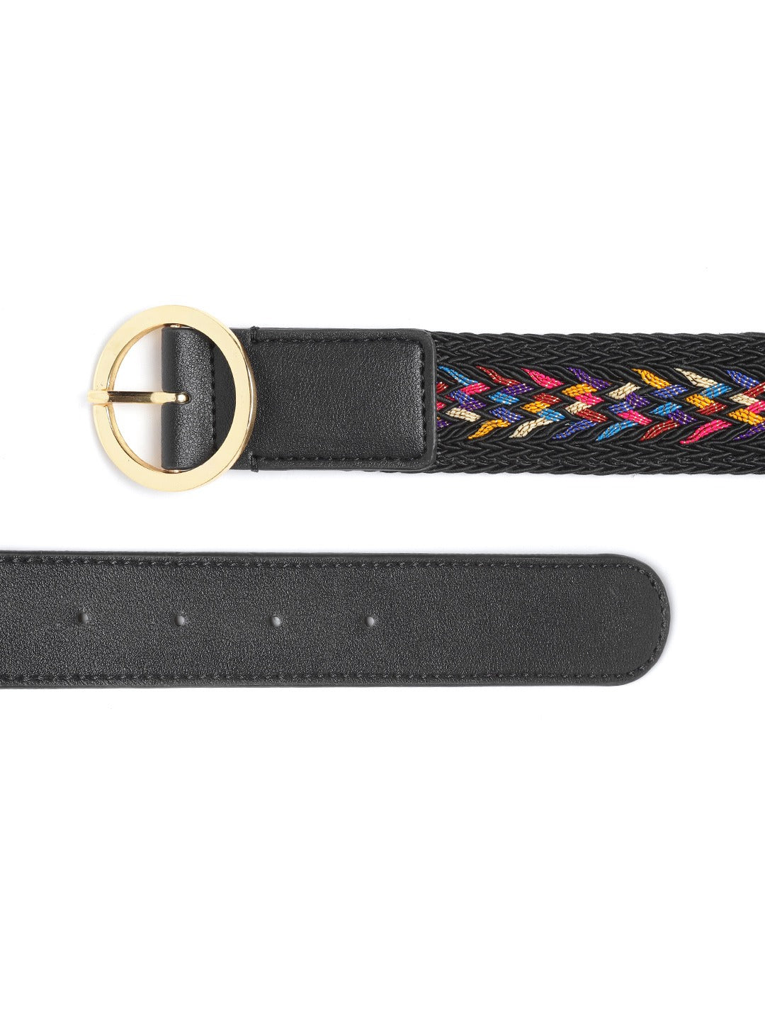 Berrylush Women Multicolour Braided Pattern Synthetic Leather Slim Regular Belt