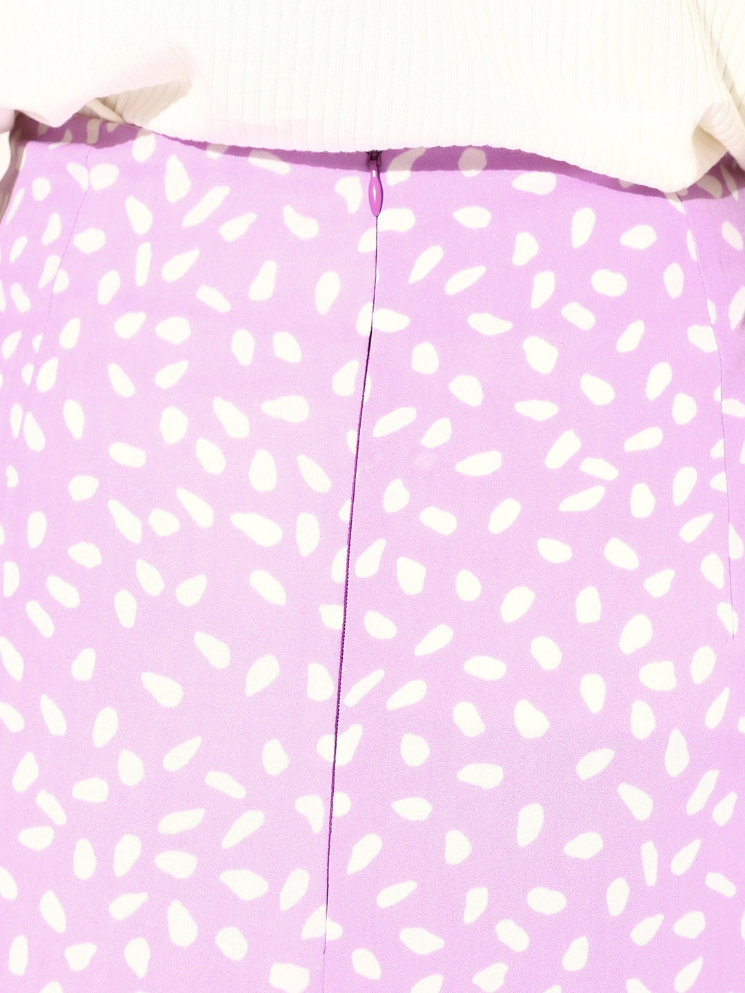 Berrylush Women Purple & White Abstract Printed Flared A-Line Midi Skirt