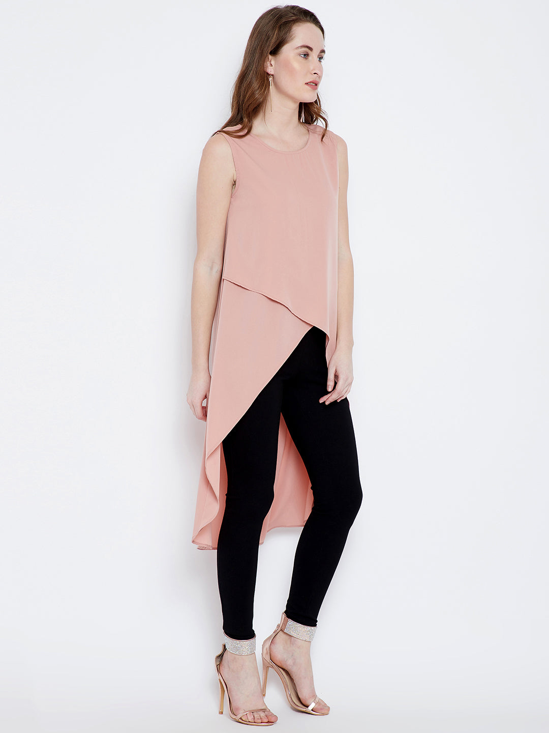 Pink Solid High Low Top - Berrylush