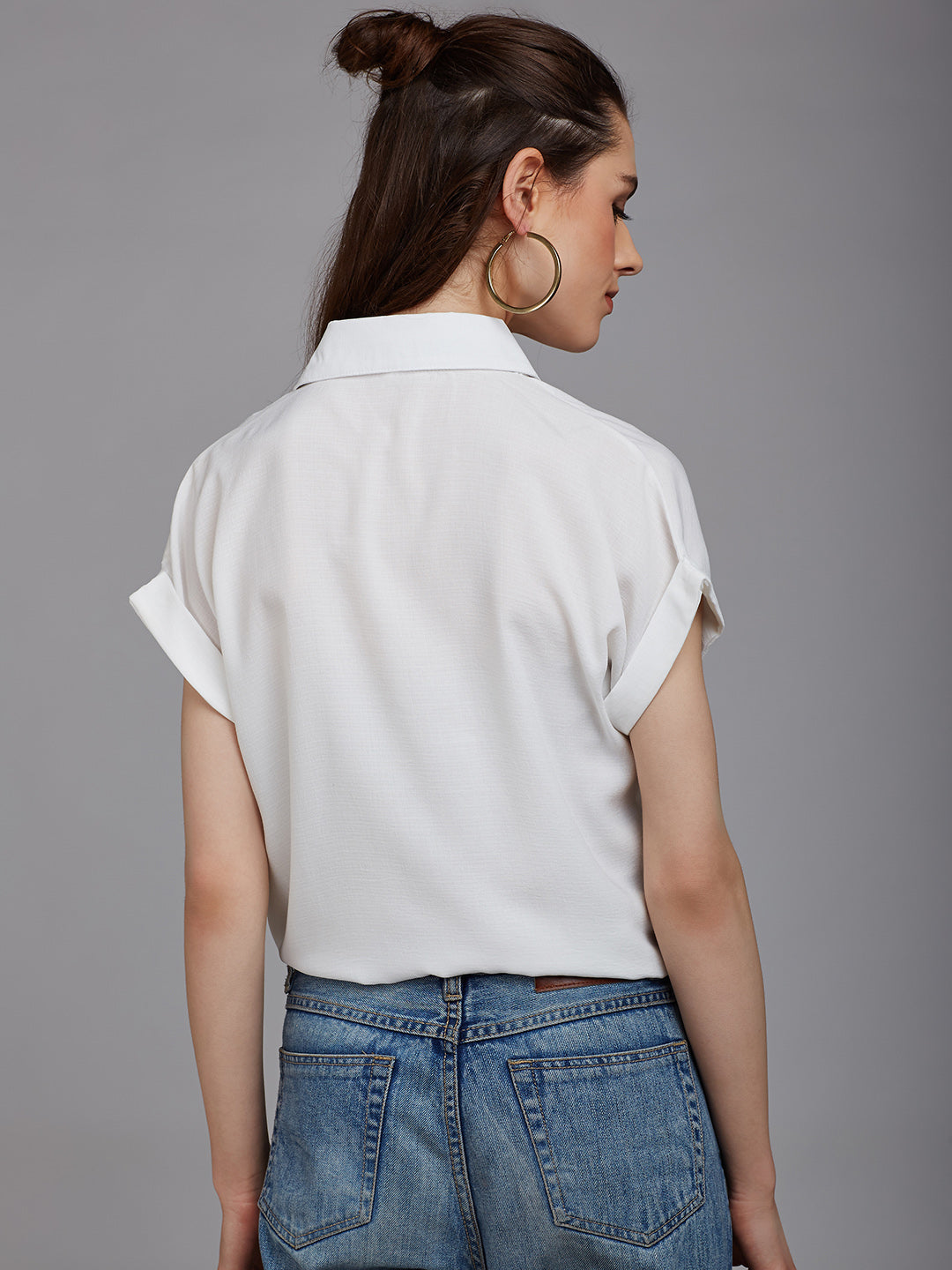 Berrylush White Regular Fit Printed Casual Shirt - Berrylush