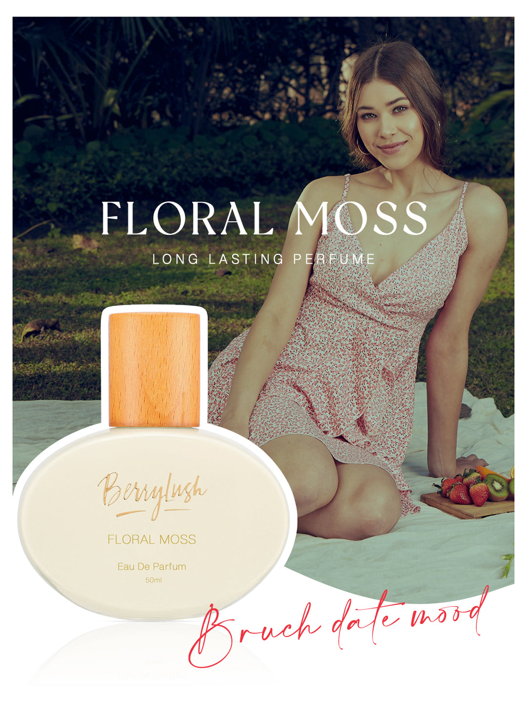 Berrylush Women Floral Moss Eau De Parfum Long Lasting Brunch Perfume - 50ml