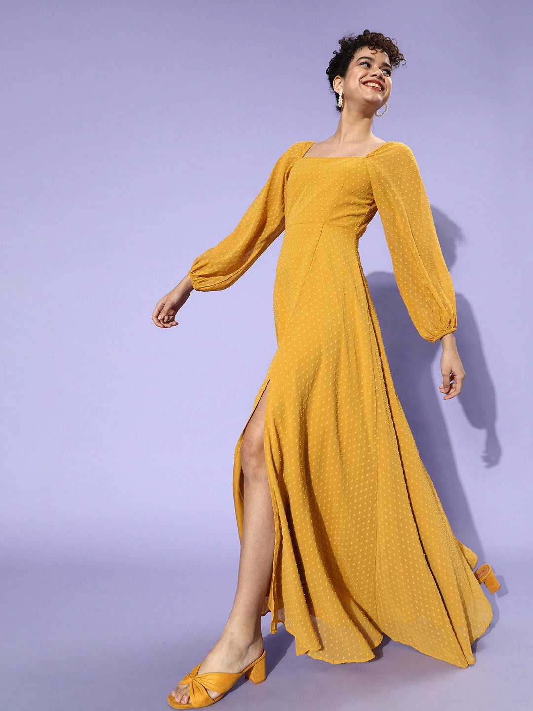 Yellow Latest Dress Hands Designs Long Frock Design Long Yellow