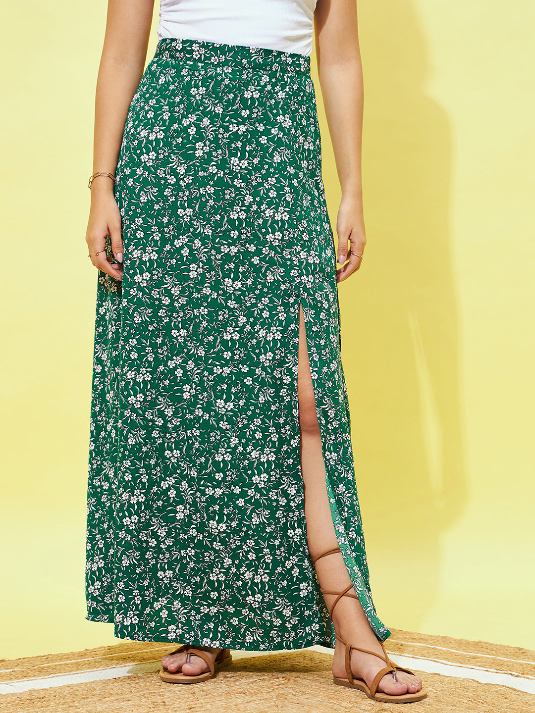 Yellow Shein Green Maxi Skirt SHEIN ICON Women's Green Mesh Two