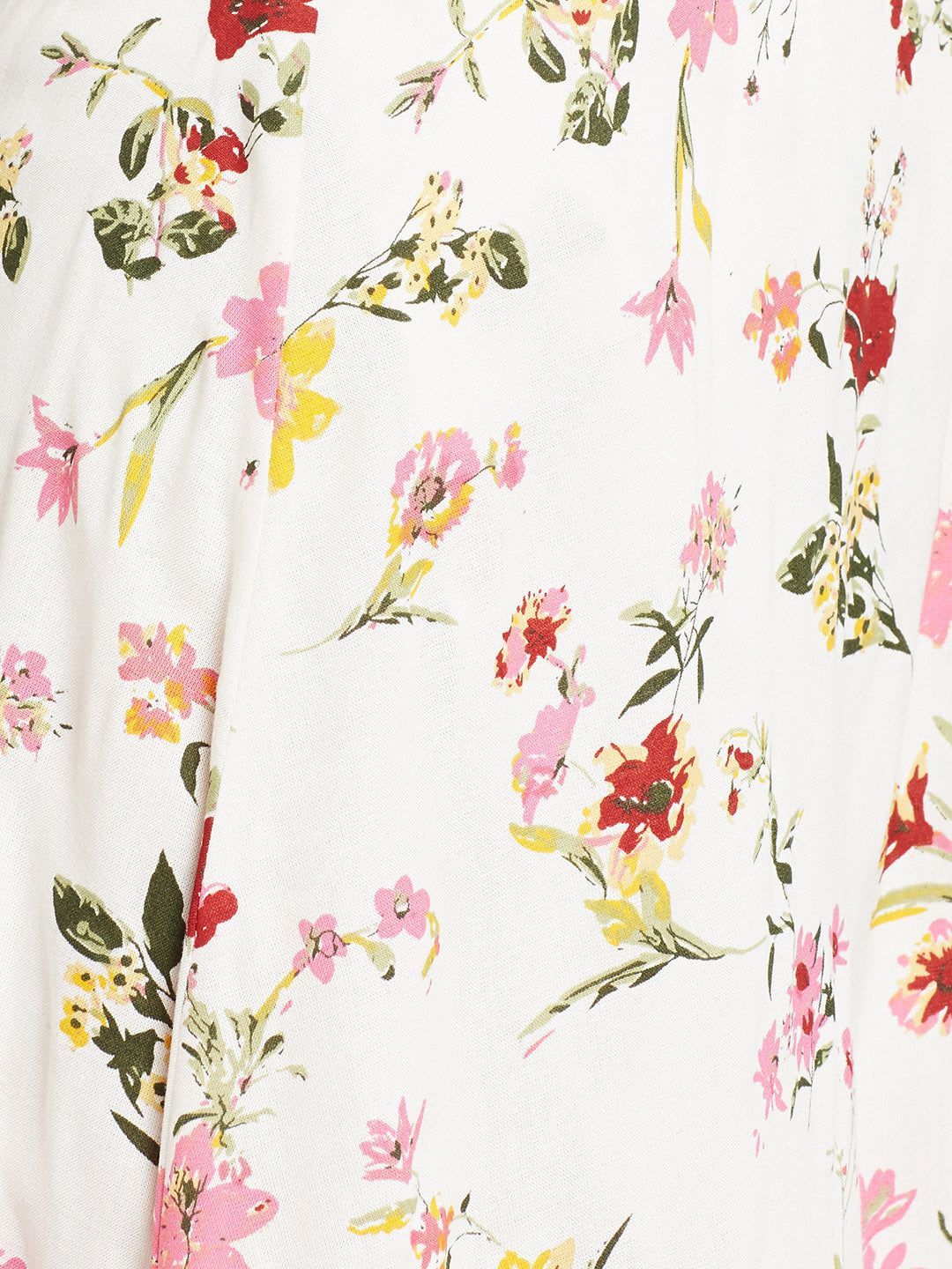 White Printed Slit Skirt - Berrylush