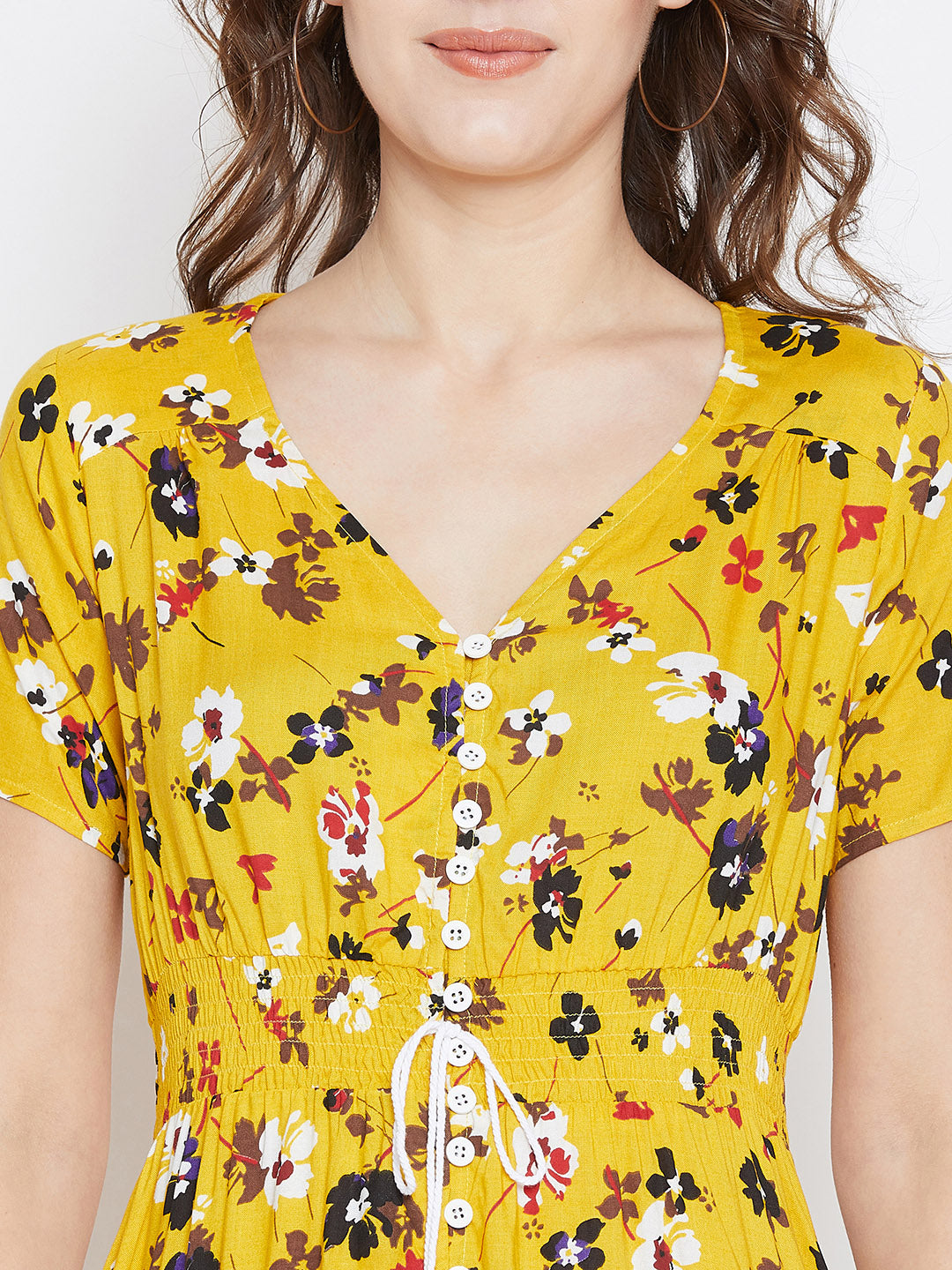 Yellow Printed Maxi Dress - Berrylush