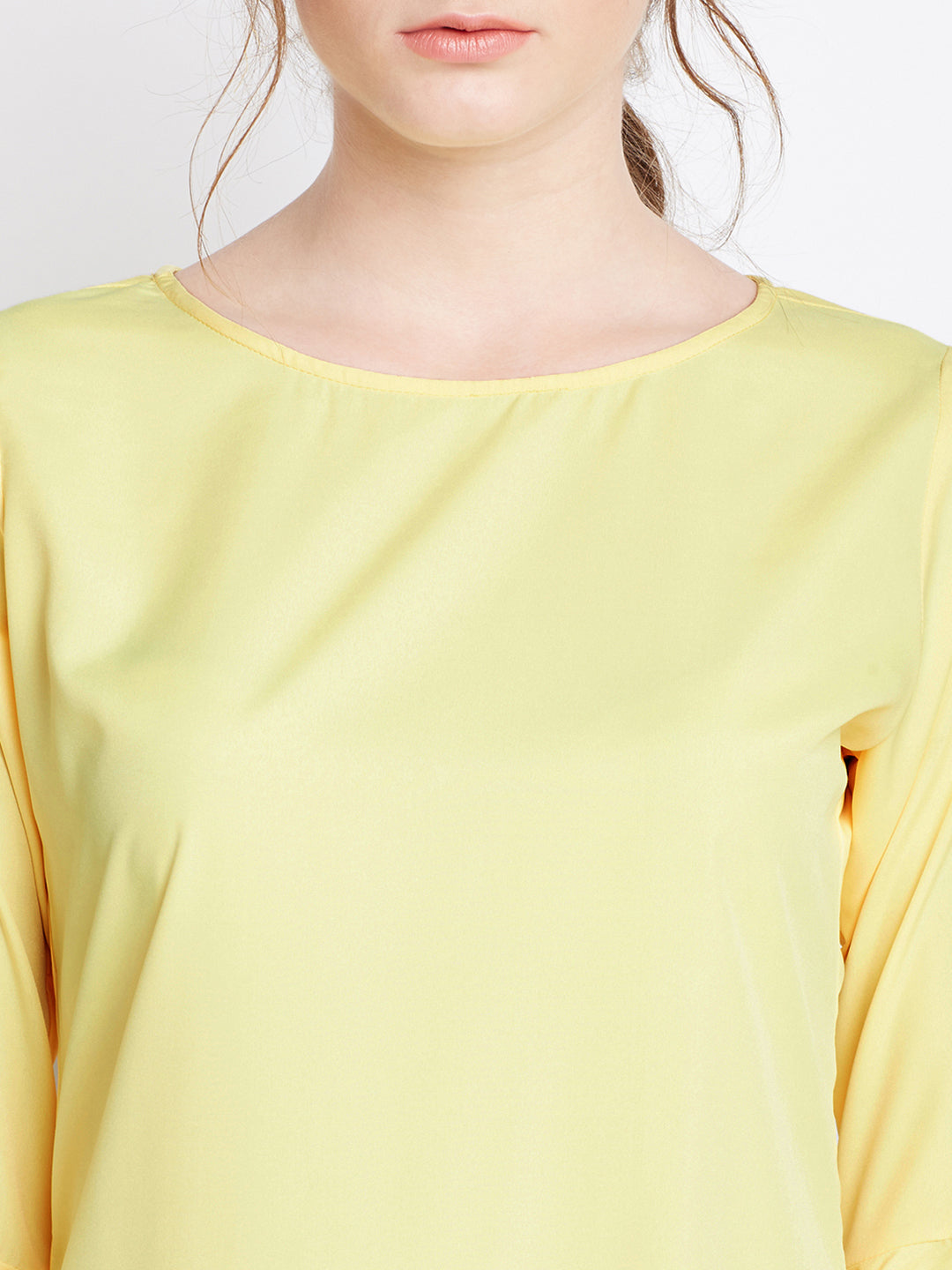 Yellow Solid A-Line Dress - Berrylush