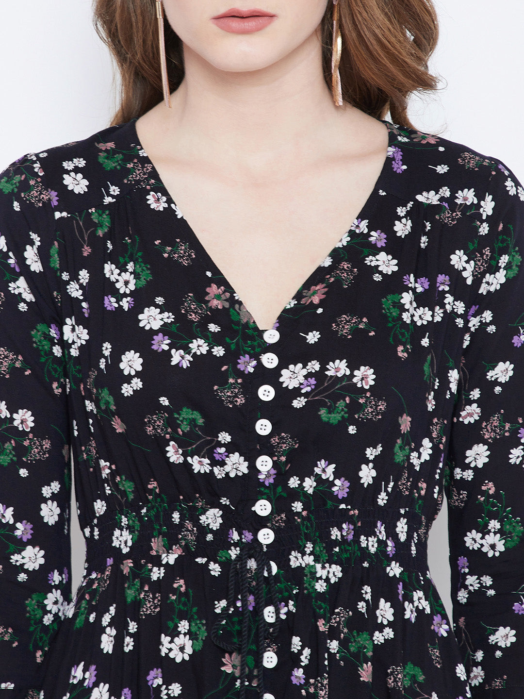 Black Printed Maxi Dress - Berrylush