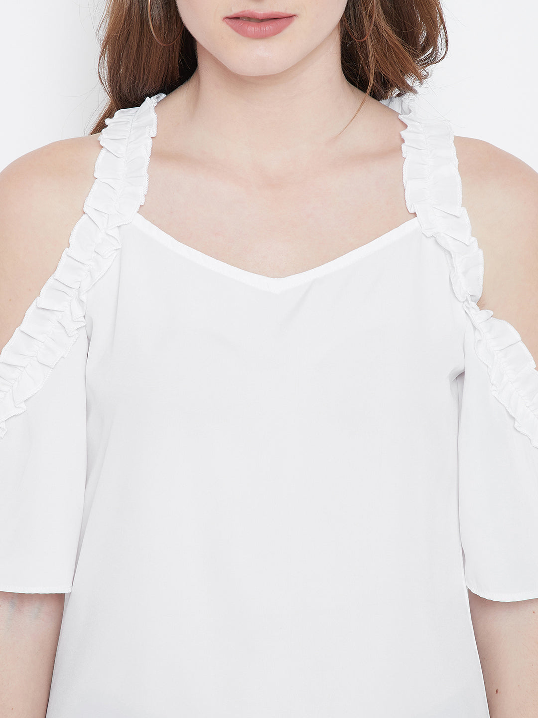 White Solid A-Line Top - Berrylush