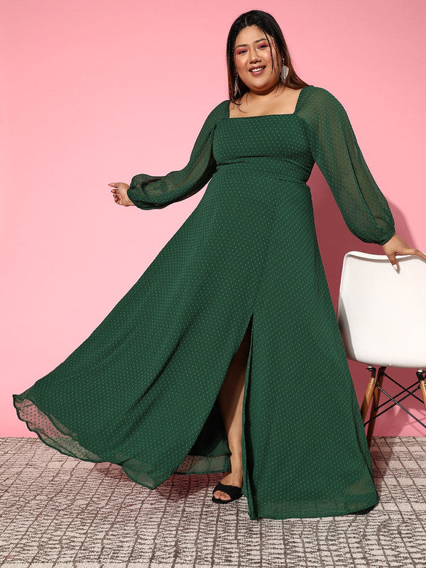 Plus size dark green maxi dress Clearance