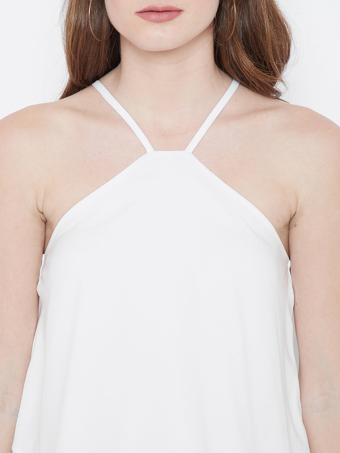 White Solid Tiered Top - Berrylush
