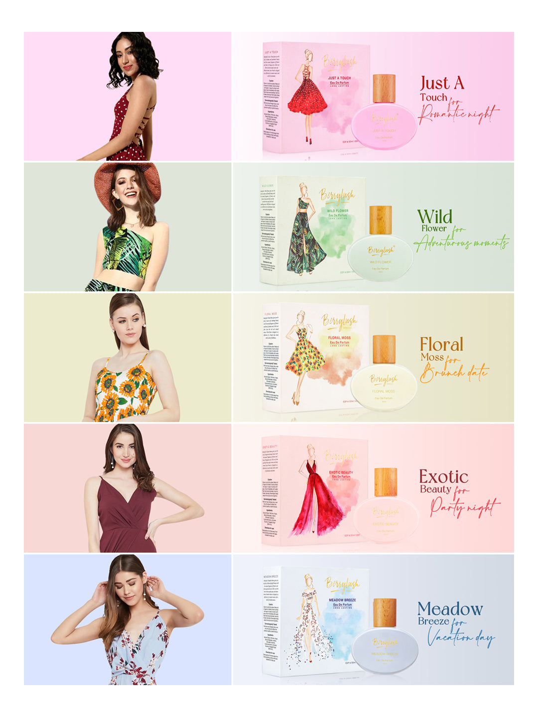 Berrylush Women Just A Touch Eau De Parfum Long Lasting Date Perfume - 50ml