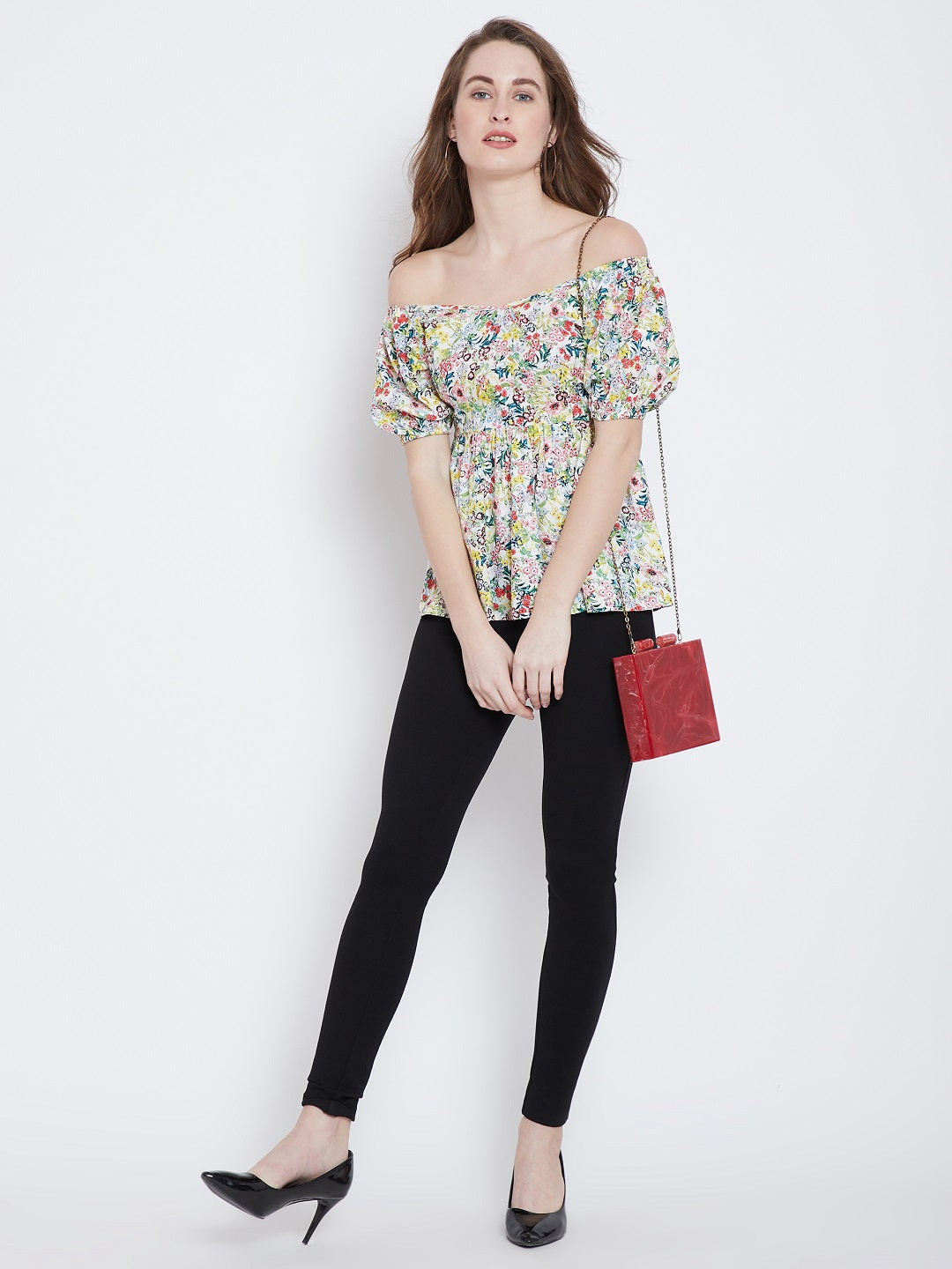 White Floral Off Shoulder Top - Berrylush