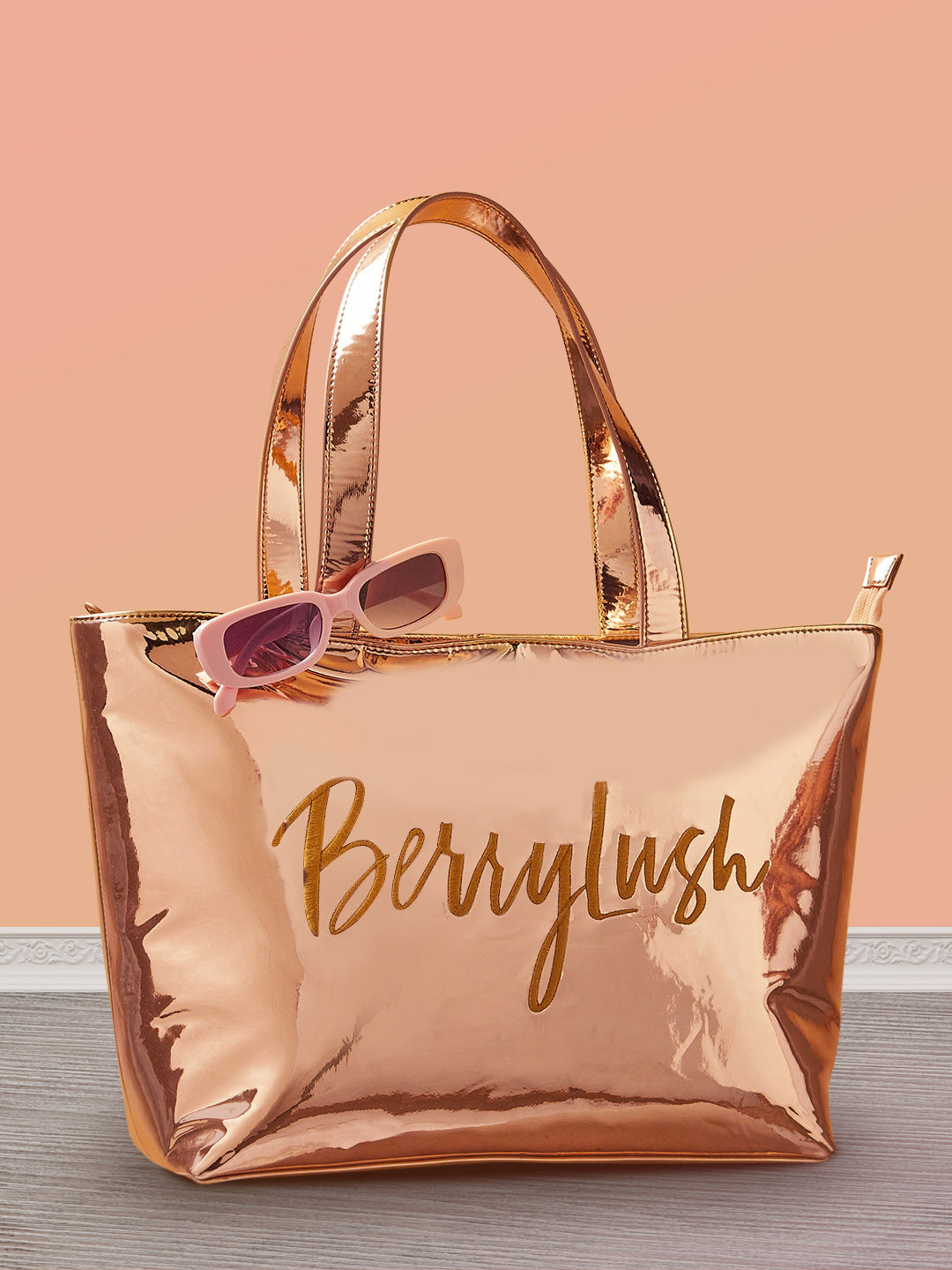 Berrylush Women Solid Orange PU Applique Zipper-Up Structured Regular Shoulder Bag