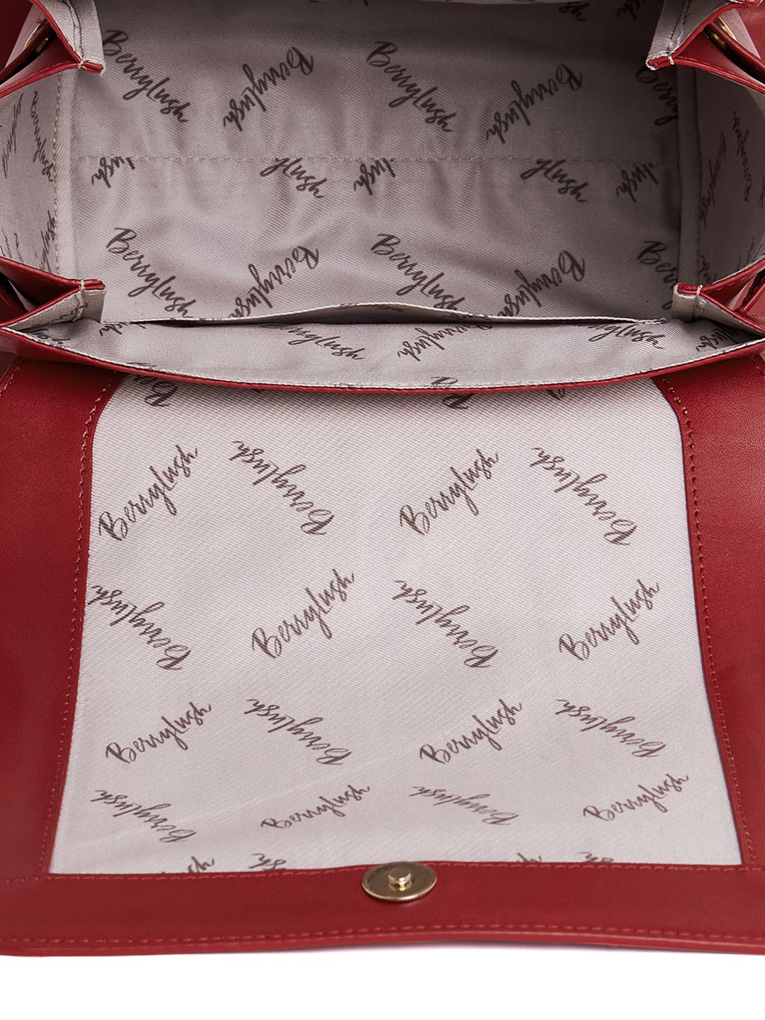 Berrylush Women Solid Red Detachable Sling Strap PU Regular Handheld Bag